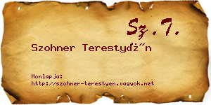 Szohner Terestyén névjegykártya